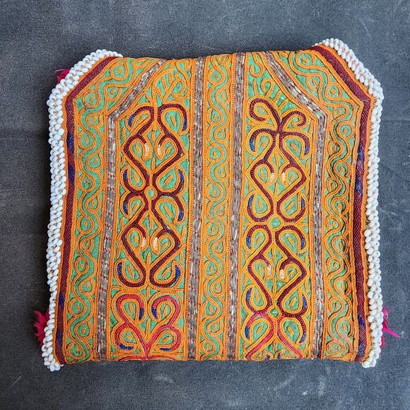 Kuchi Embroidered Pouch Wallet Central Asian Handmade Beaded Pink Tassels - Picture 8 of 8